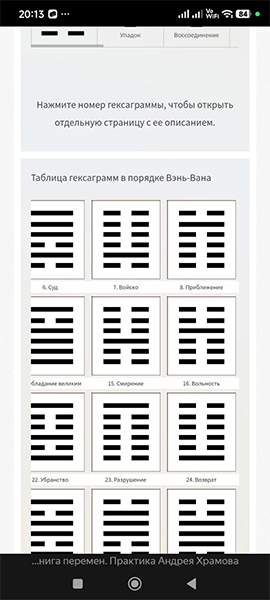 Обновление таблиц гексаграмм